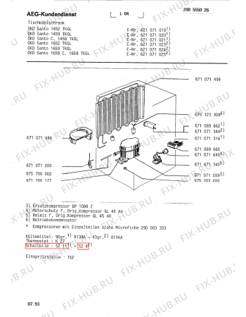 Взрыв-схема холодильника Aeg SAN1659 TK - Схема узла Refrigerator cooling system